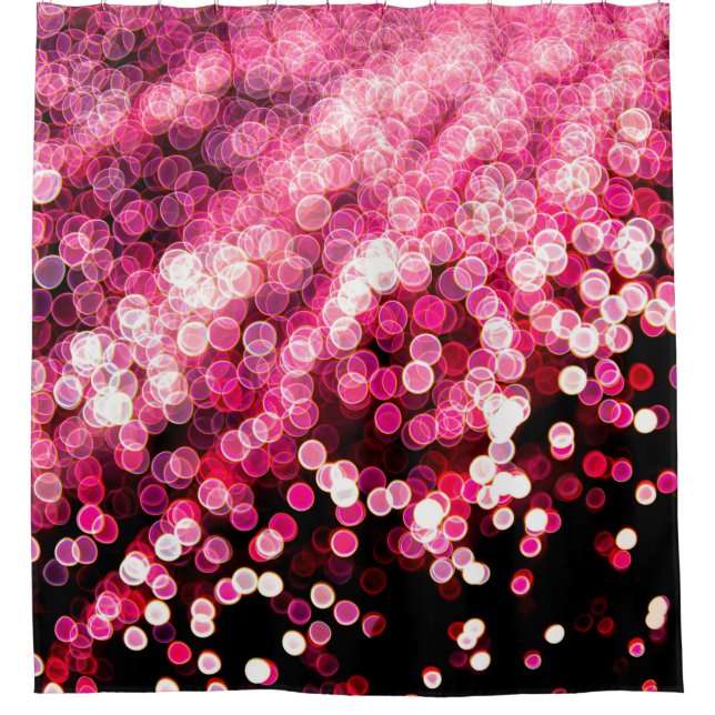 Unscharfe Lichter verschwommen abstrakt rosa Farbr Duschvorhang (Vorderseite)