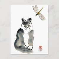 Unschmackhaftes Insekt [Libelle] und Gray Kitten