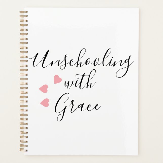 Unschooling-Mutter Grace Hearts Planer (Vorderseite)