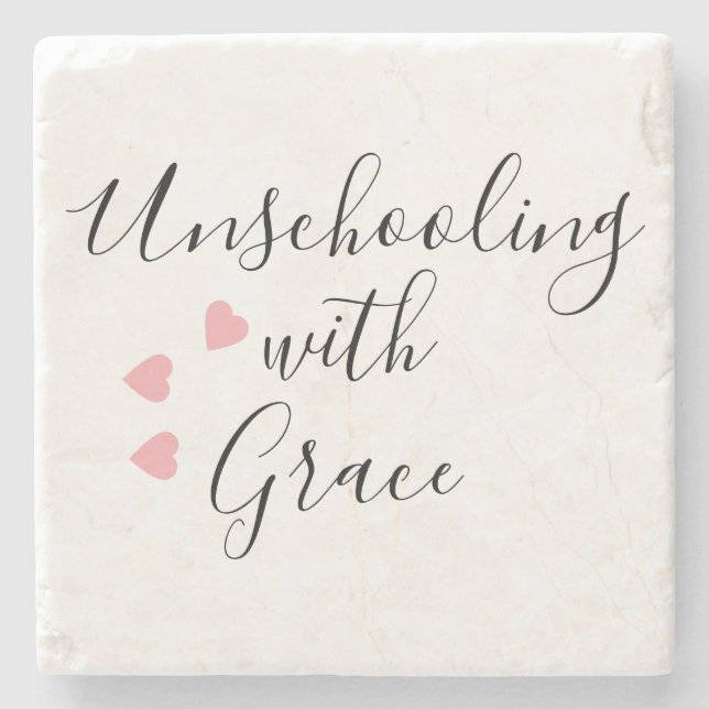 Unschooling-Mutter Grace Hearts Steinuntersetzer (Vorderseite)