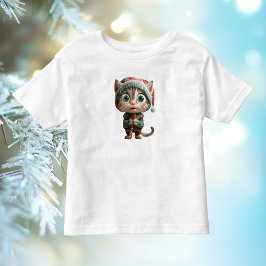 Unschuldige Katze Weihnachten Elf Kleinkind's T-Sh Kleinkind T-shirt