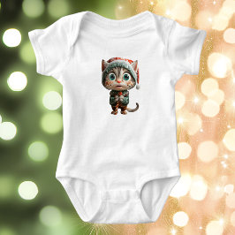 Unschuldige Katzen Weihnachtself Baby Bodysuit Strampler