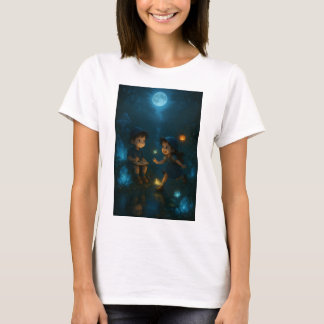 Unschuldige Lächeln unter Sonnenuntergangs-Himmeln T-Shirt