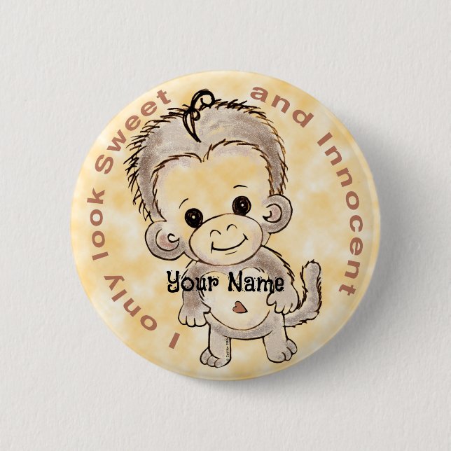Unschuldiger Affe Button (Vorderseite)