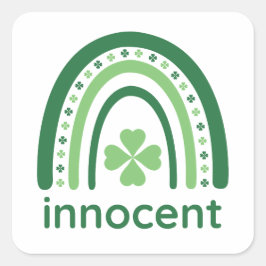 Unschuldiger Name Clover Boho Rainbow Quadratischer Aufkleber