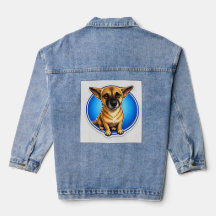 Unschuldiger Welpenblick-Hund-Denim-Jacke