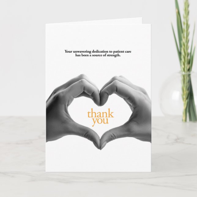 Unschwindende Behandlung der Patienten Dankeskarte (Vorderseite)