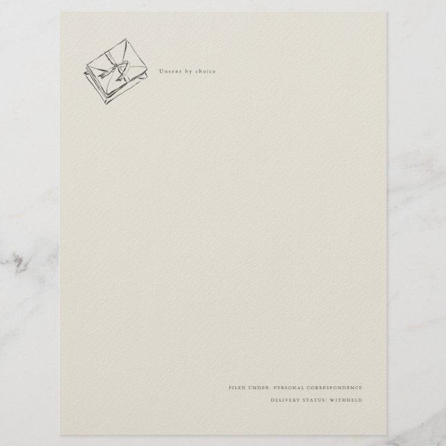 Unsent Letter- Jane Austen Inspired Letterhead Briefbogen (Vorderseite)