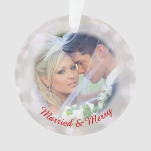 Unser 1. Holiday Wedding Foto Ornament