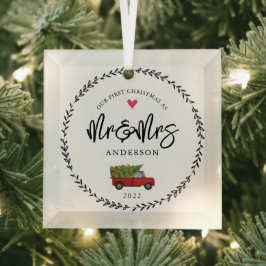 Unser 1. Weihnachten als Herr. & Mrs. Ornament Aus Glas