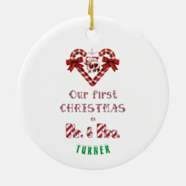 Unser 1. Weihnachten als Herr und Frau Santa Candy Keramik Ornament