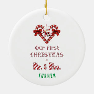 Unser 1. Weihnachten als Herr und Frau Santa Candy Keramik Ornament