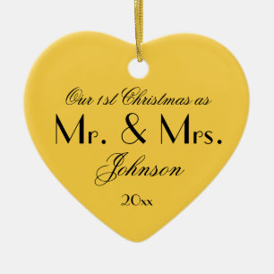 Unser 1. Weihnachten als Mr. & Mrs. Chic Keepake Y Keramik Ornament