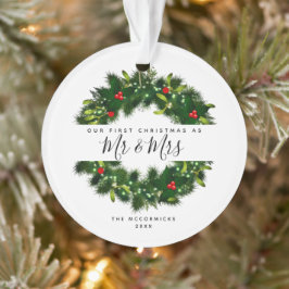 Unser 1. Weihnachten als Mr. und Mrs. Handwriting Ornament