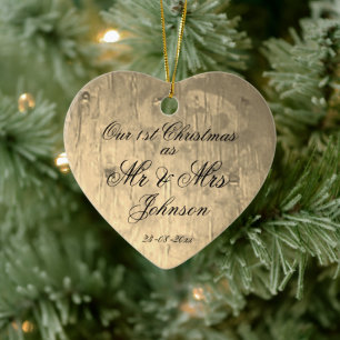 Unser 1. Weihnachten zusammen als Mr. & Mrs. Elega Keramik Ornament