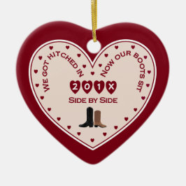 Unser 1. Weihnachts-Verheiratet Country-Western Keramikornament