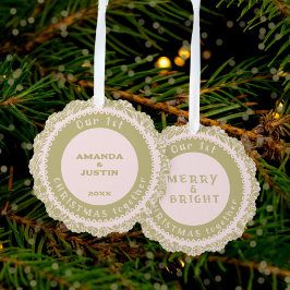 Unser 1. Weihnachtsfest zusammen - Goldener Kranz  Ornament Karte