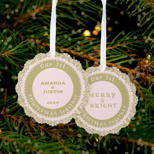Unser 1. Weihnachtsfest zusammen - Goldener Kranz Ornament Karte