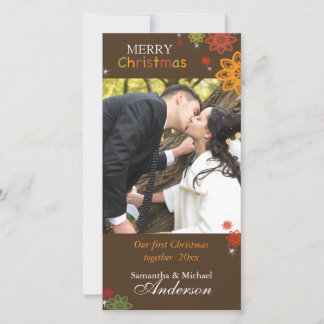 Unser 1. Weihnachtsfest zusammen Schönes Couple Fo Feiertagskarte
