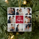 Unser 1. Weihnachtsfoto-Collage Keepake Keramikornament<br><div class="desc">Mit diesem niedlichen Foto Collage Ornament erstellen Sie Ihr ganz eigenes Weihnachtsgeschenk. Mit 8 Foto in einem modernen quadratischen Gitter Vorlage und den Text "Unser erstes Weihnachten,  Name/s und das Jahr.</div>