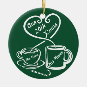 Unser 20. Weihnachten Keramik Ornament