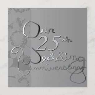 "Unser 25. Hochzeitsjubiläum" - Silver Invitation Einladung