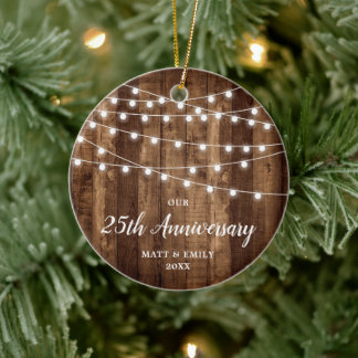 Unser 25-jähriger Personalisierter Rustikaler Stal Keramik Ornament