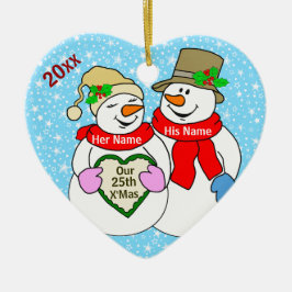 Unser 25. Weihnachten Keramik Ornament