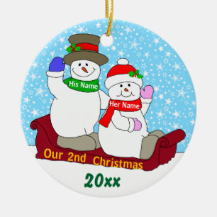 Unser 2. Weihnachten Keramik Ornament