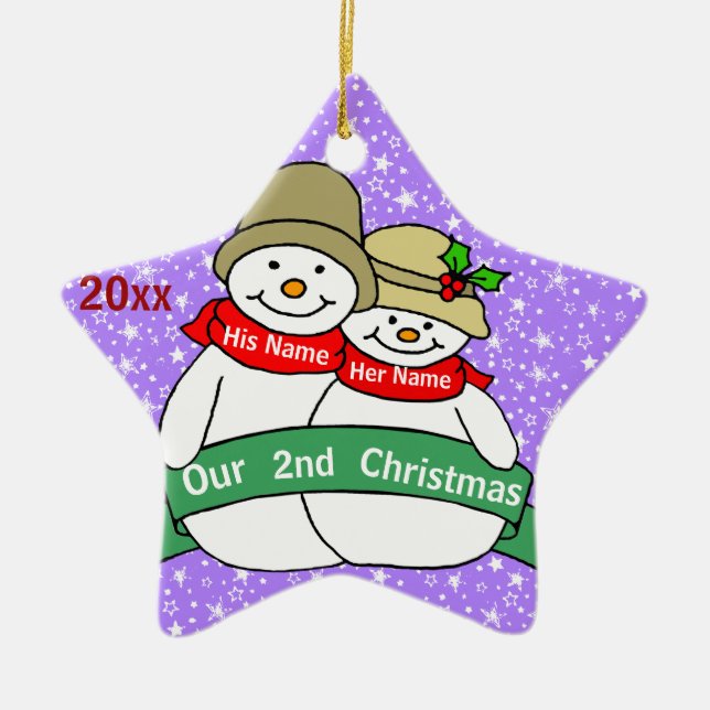 Unser 2. Weihnachten Keramik Ornament (Vorne)