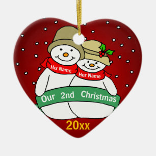 Unser 2. Weihnachten Keramikornament