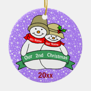 Unser 2. Weihnachten Keramikornament
