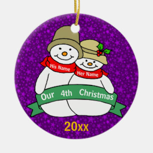 Unser 4. Weihnachten Keramikornament