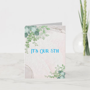 "Unser 5." Hochzeitstag Karte