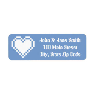 Unser 8-Bit-Herzen in Periwinkle-Adressetikett
