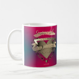 "Unser 8. Bronze-Hochzeitstag" Tourmaline Co Kaffeetasse