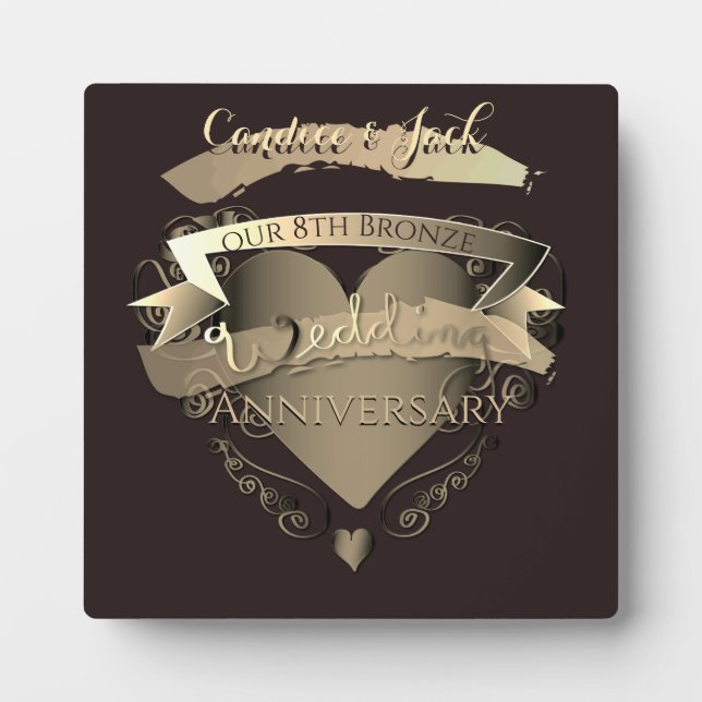 "Unser 8. Geburtstag der Bronze" Fotoplatte (Vorderseite)