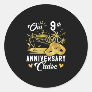 Unser 9. Jubiläums Golden Cruise Urlaub Paar  Runder Aufkleber