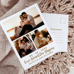 Unser Abenteuer Beginnt 3-Foto-Collage Save-the-Da Postkarte