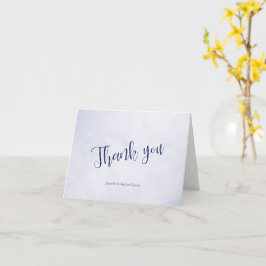 Unser Abenteuer beginnt blau typografisch danke Karte