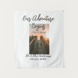 Unser Abenteuer beginnt Foto Liebe & Danke Wandteppich