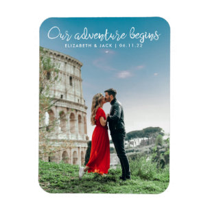 Unser Abenteuer beginnt Foto Save the Date Magnet
