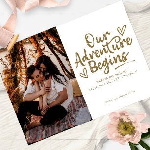 Unser Abenteuer beginnt Hochzeiten speichern das F Einladung