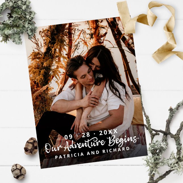 Unser Abenteuer beginnt Hochzeiten speichern das F Postkarte (Von Creator hochgeladen)