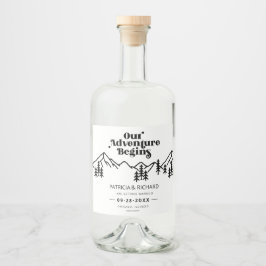 Unser Abenteuer beginnt im Freien Hochzeit retten  Alkoholflaschenetikett