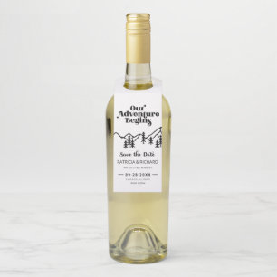 Unser Abenteuer beginnt im Freien Hochzeit retten  Flaschenanhänger