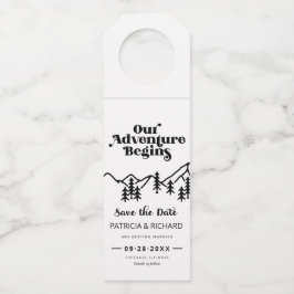 Unser Abenteuer beginnt im Freien Hochzeit retten  Flaschenanhänger