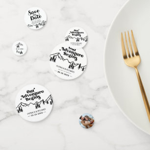 Unser Abenteuer beginnt im Freien Hochzeit retten  Konfetti