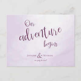 Unser Abenteuer beginnt mit der Hochzeit der Kalli Ankündigungspostkarte