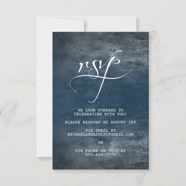 Unser Abenteuer beginnt mit der Hochzeit der RSVP- Einladung (Vorderseite)